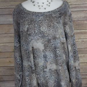 LIZ CLAIBORNE WOMAN Mosaic Long Sleeve Top